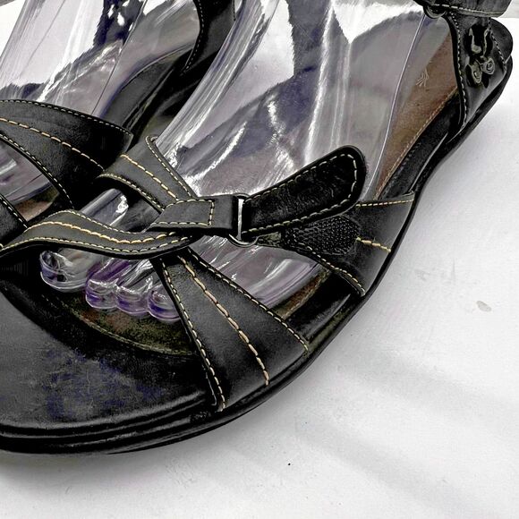 Dansko Sandals Ankle Strap Strappy Black Leather Open Toe Heel Size 41 - US 10.5 - Picture 7 of 16